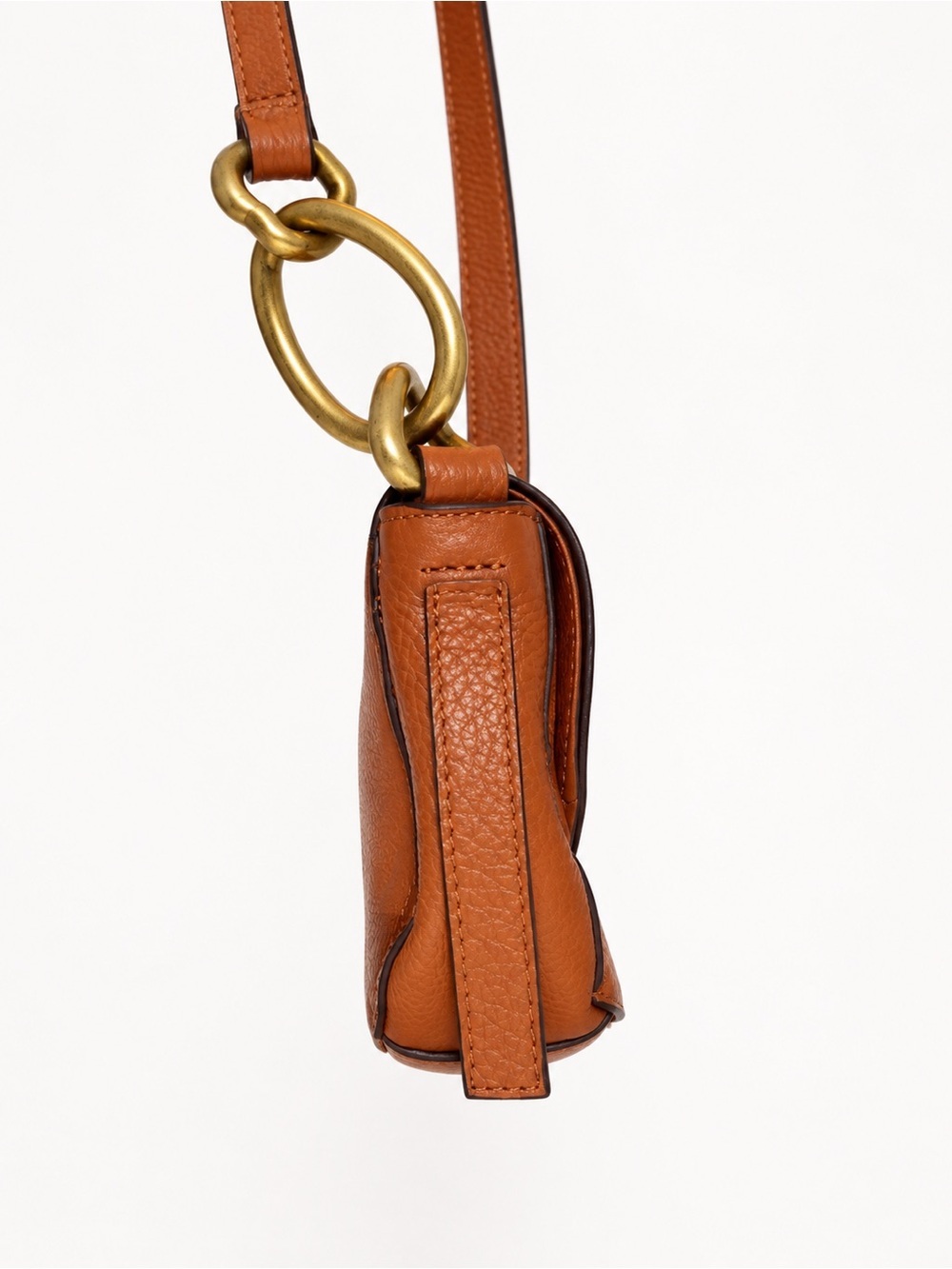 Vince Camuto Brown Genuine Leather & Suede Crossbody Bag Brass Hardware - Picture 5 of 10